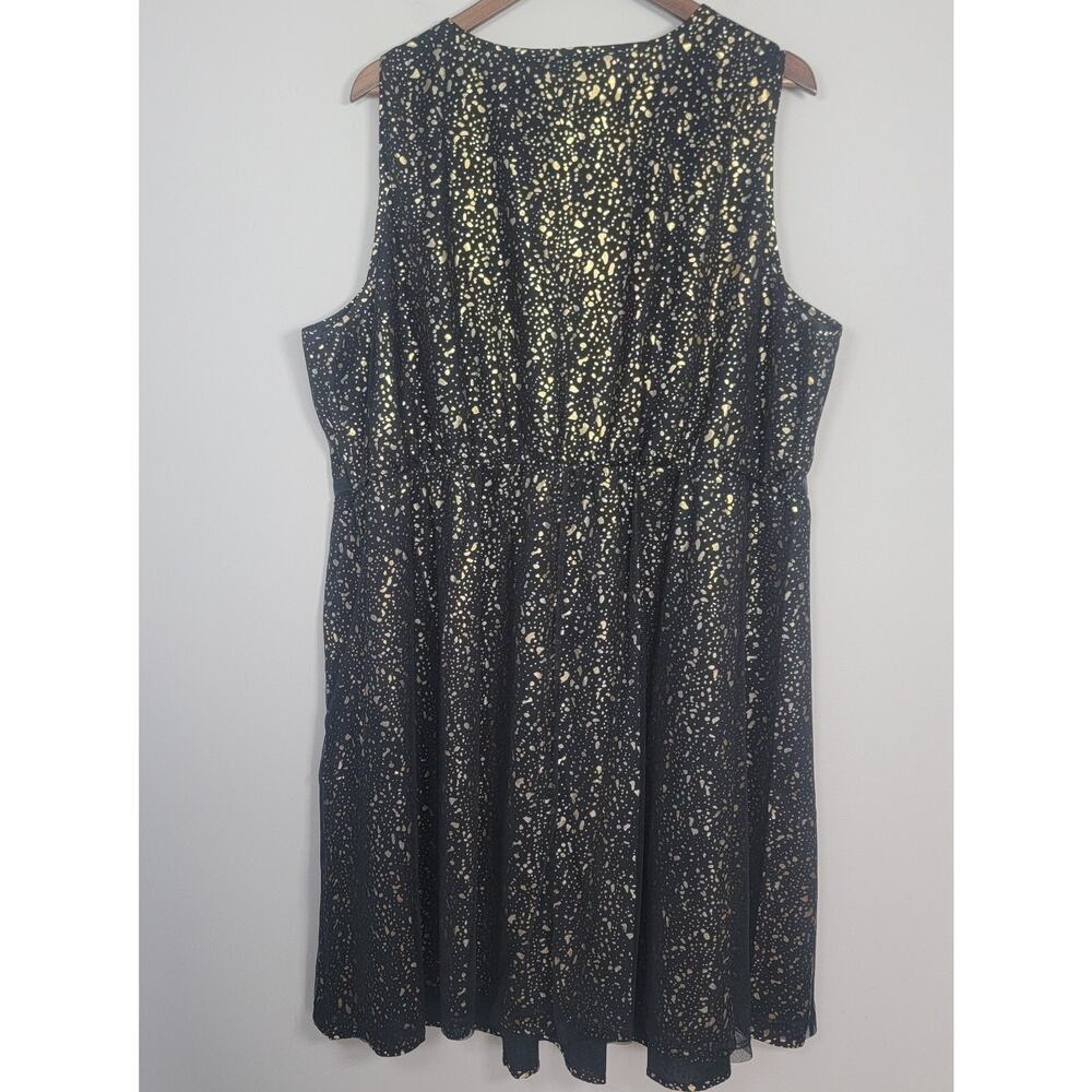 NWT BloomChic Sleeveless Mesh Dress Womens 22/24 Sparkle Black Gold - Picture 2 of 9